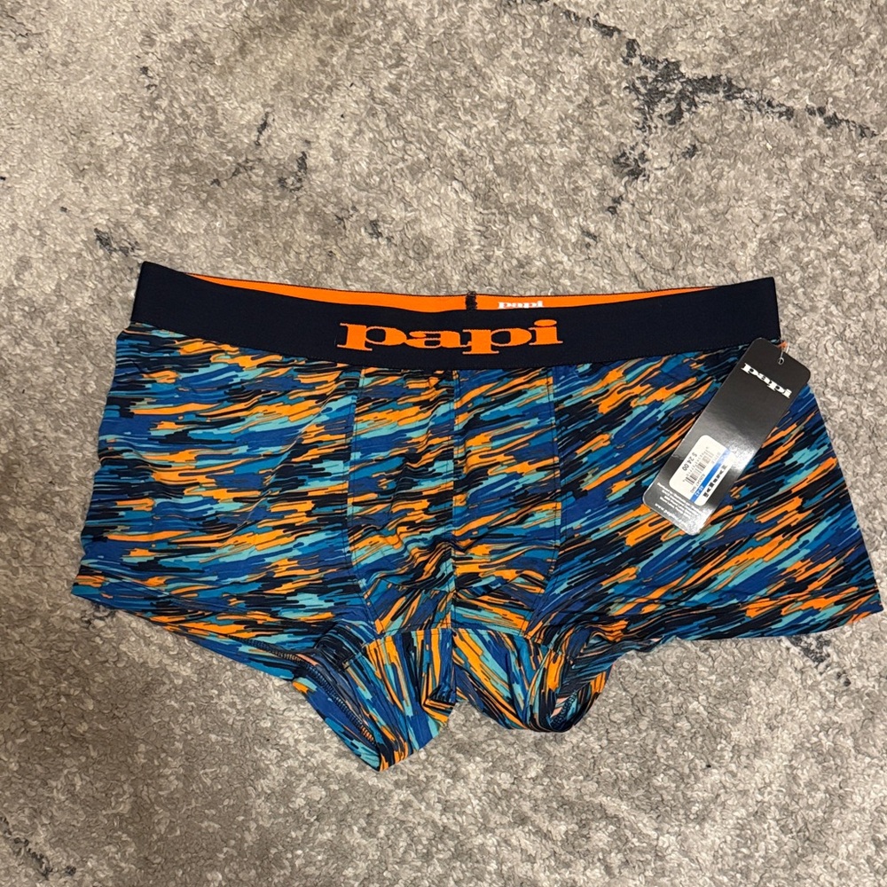 Men's Blue and Orange Boxer Briefs